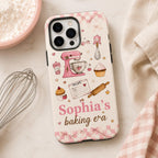 Personalized Baking Phone Case, Custom Name Tough Case, Baker Gift For Her