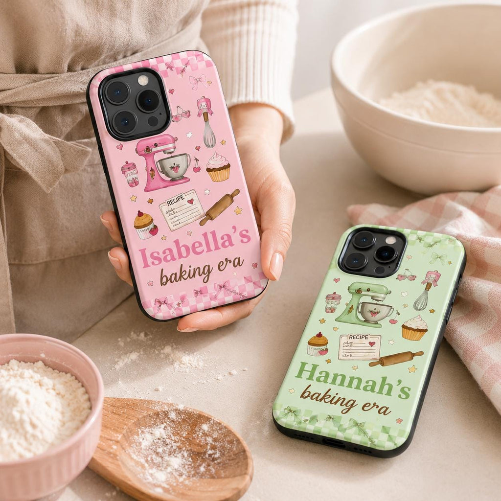 Personalized Baking Phone Case, Custom Name Tough Case, Baker Gift For Her