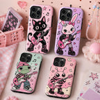 Cute Rock Moth Phone Case, Pink Guitar Music iPhone Case, Kawaii Bug Lover Gift