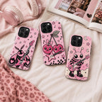 Cute Rock Moth Phone Case, Pink Guitar Music iPhone Case, Kawaii Bug Lover Gift