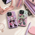 Cute Rock Moth Phone Case, Pink Guitar Music iPhone Case, Kawaii Bug Lover Gift
