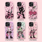 Cute Rock Moth Phone Case, Pink Guitar Music iPhone Case, Kawaii Bug Lover Gift