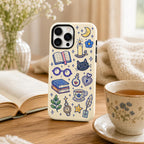 Cute Lucky Charm Phone Case, Coquette Doodle iPhone Case, Bow Star Mushroom Case Gift