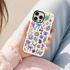 Cute Lucky Charm Phone Case, Coquette Doodle iPhone Case, Bow Star Mushroom Case Gift