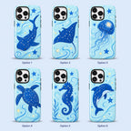 Whale Shark Phone Case, Blue Ocean iPhone Case, Cute Starry Sea Animal Case Gift