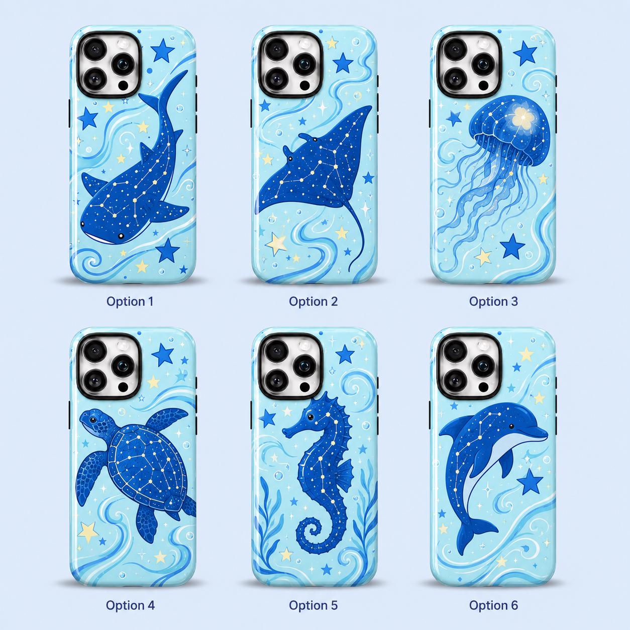 Whale Shark Phone Case, Blue Ocean iPhone Case, Cute Starry Sea Animal Case Gift