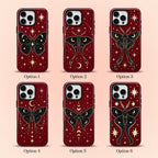 Celestial Moth Phone Case, Red Moon Star iPhone Case, Gothic Insect Case Gift