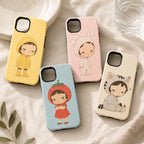 Cute Grumpy Character Phone Case, Animal Costume iPhone Case, Kawaii Pastel Case Gift