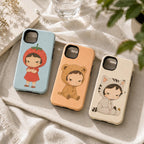 Cute Grumpy Character Phone Case, Animal Costume iPhone Case, Kawaii Pastel Case Gift