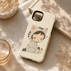 Cute Grumpy Character Phone Case, Animal Costume iPhone Case, Kawaii Pastel Case Gift