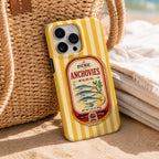 Mackerel Tin Phone Case, Coastal Sea Market iPhone Case, Retro Fish Lover Gift