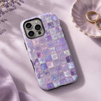 2D Printed Aqua Mosaic Phone Case, Iridescent Tile iPhone Case, Mermaid Ocean Aesthetic Case Gift