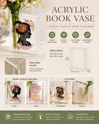Inspirational Book Vase, Acrylic Flower Vase – product photo 2