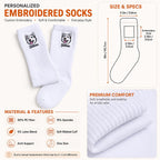 Personalized Family Boo Crew Embroidered Socks, Custom Mama Daddy Little Boo Ghost Socks, Matching Halloween Family Gift