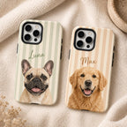 Custom Pet Portrait Phone Case, Personalized Dog Photo iPhone Case, Pet Lover Gift