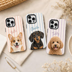 Custom Pet Portrait Phone Case, Personalized Dog Photo iPhone Case, Pet Lover Gift