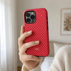 Personalized Polka Dot Phone Case, Custom Initial iPhone Case, Minimal Dot Pattern Case Gift