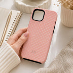 Personalized Polka Dot Phone Case, Custom Initial iPhone Case, Minimal Dot Pattern Case Gift