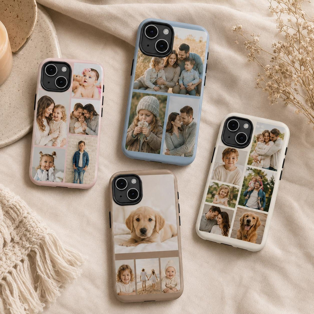 Custom Photo Collage Phone Case, Personalized Family Picture iPhone Case, Mom Photo Gift