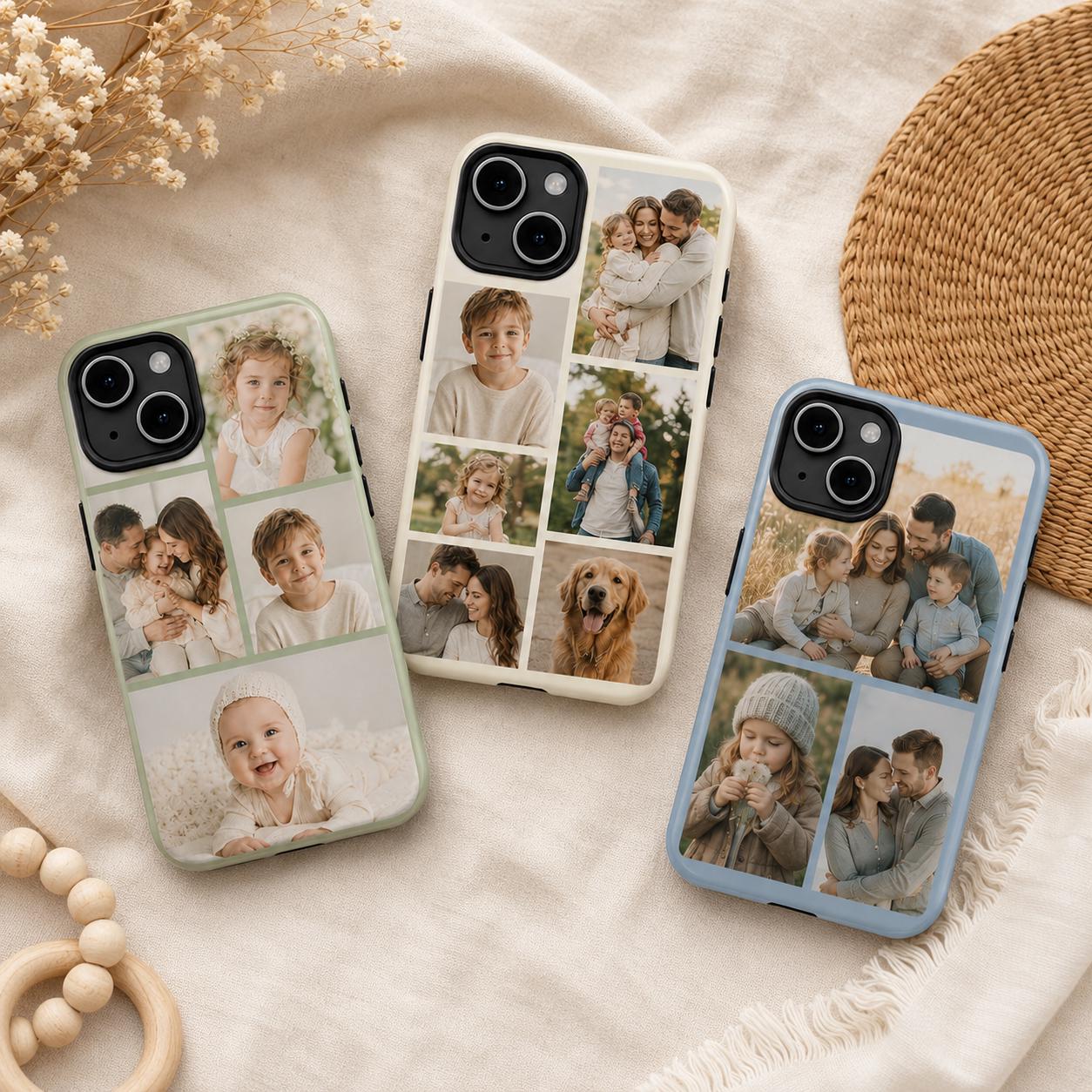 Custom Photo Collage Phone Case, Personalized Family Picture iPhone Case, Mom Photo Gift
