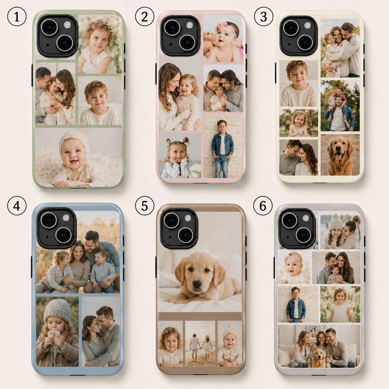Custom Photo Collage Phone Case, Personalized Family Picture iPhone Case, Mom Photo Gift