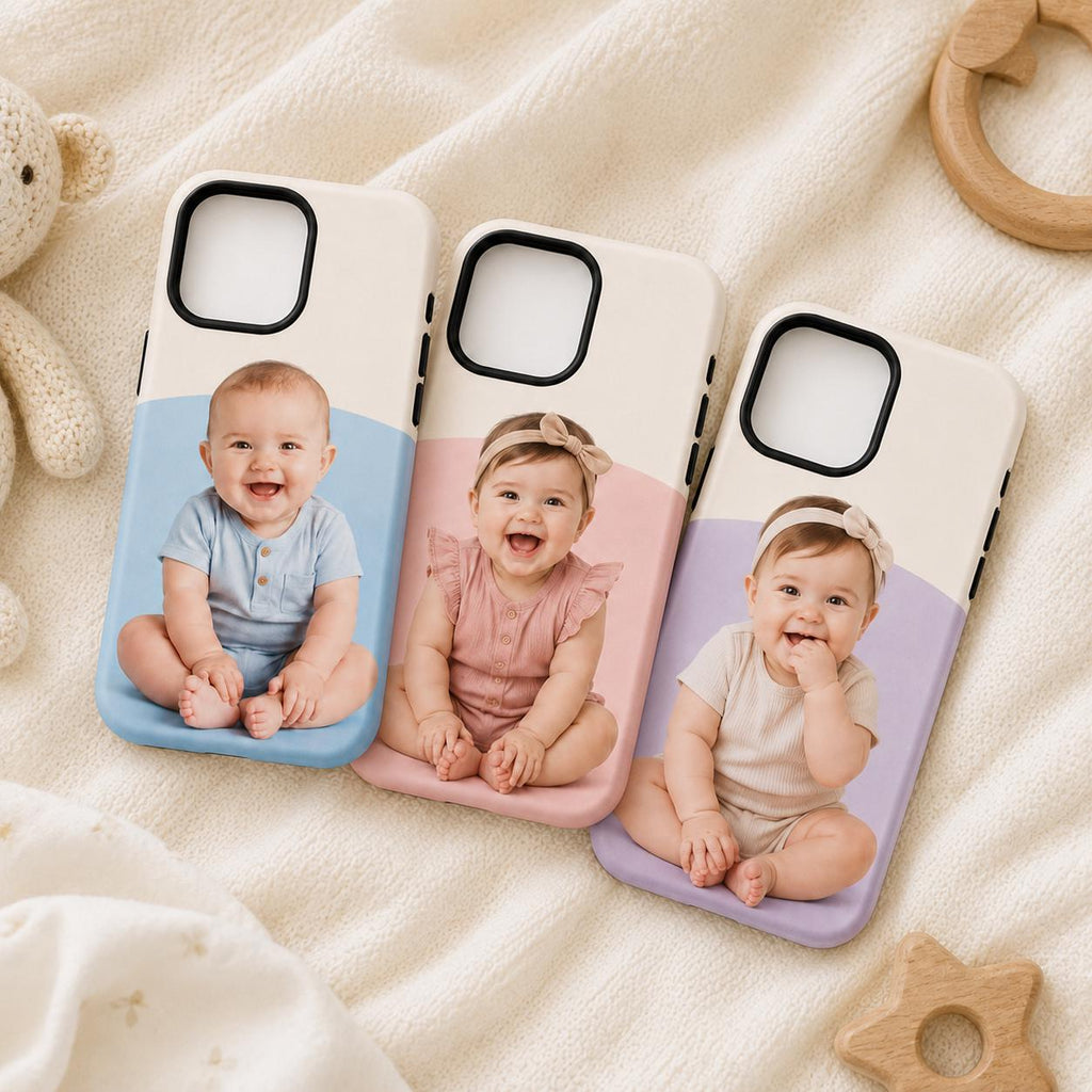 Custom Baby Photo Phone Case, Personalized Kids Picture iPhone Case, Photo Gift For Mom Dad