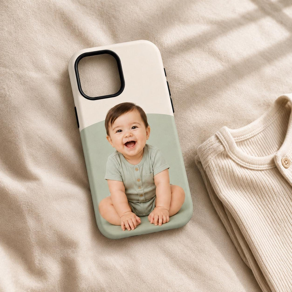 Custom Baby Photo Phone Case, Personalized Kids Picture iPhone Case, Photo Gift For Mom Dad