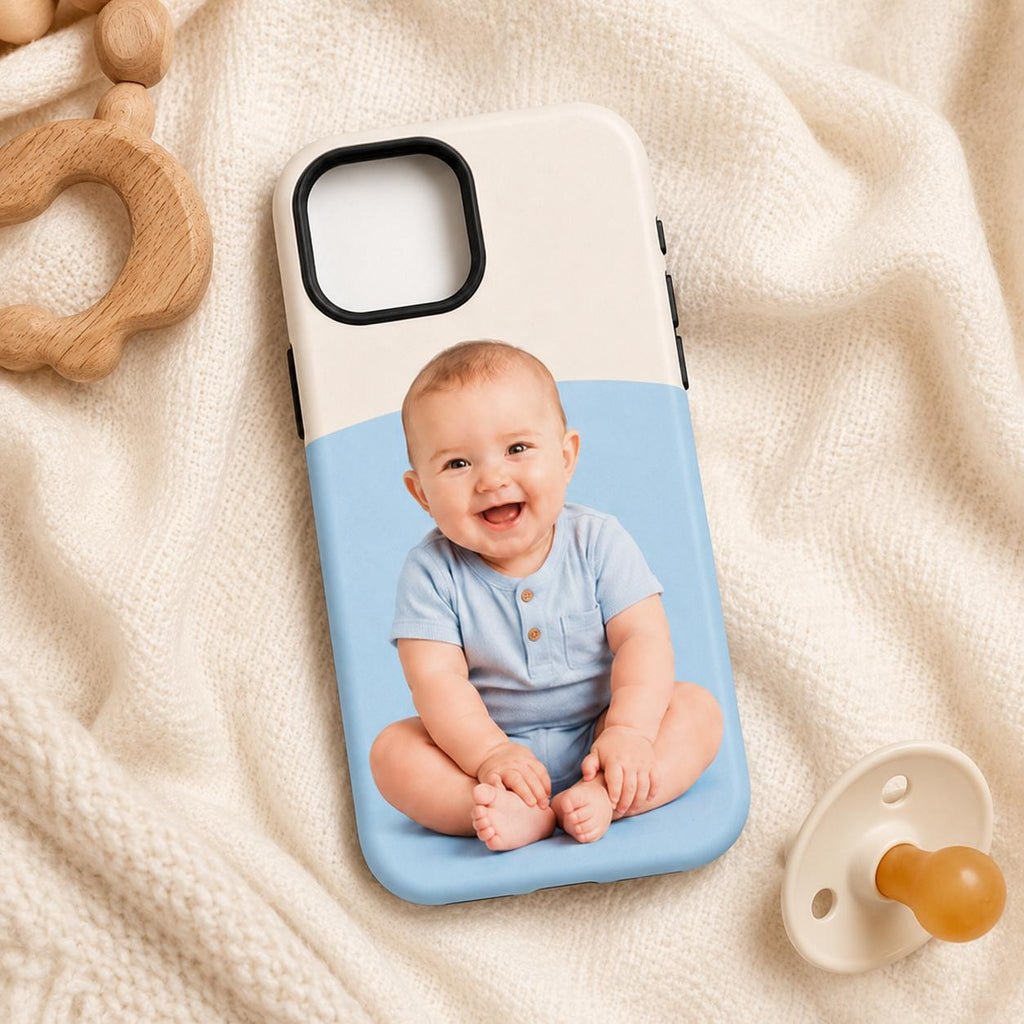 Custom Baby Photo Phone Case, Personalized Kids Picture iPhone Case, Photo Gift For Mom Dad