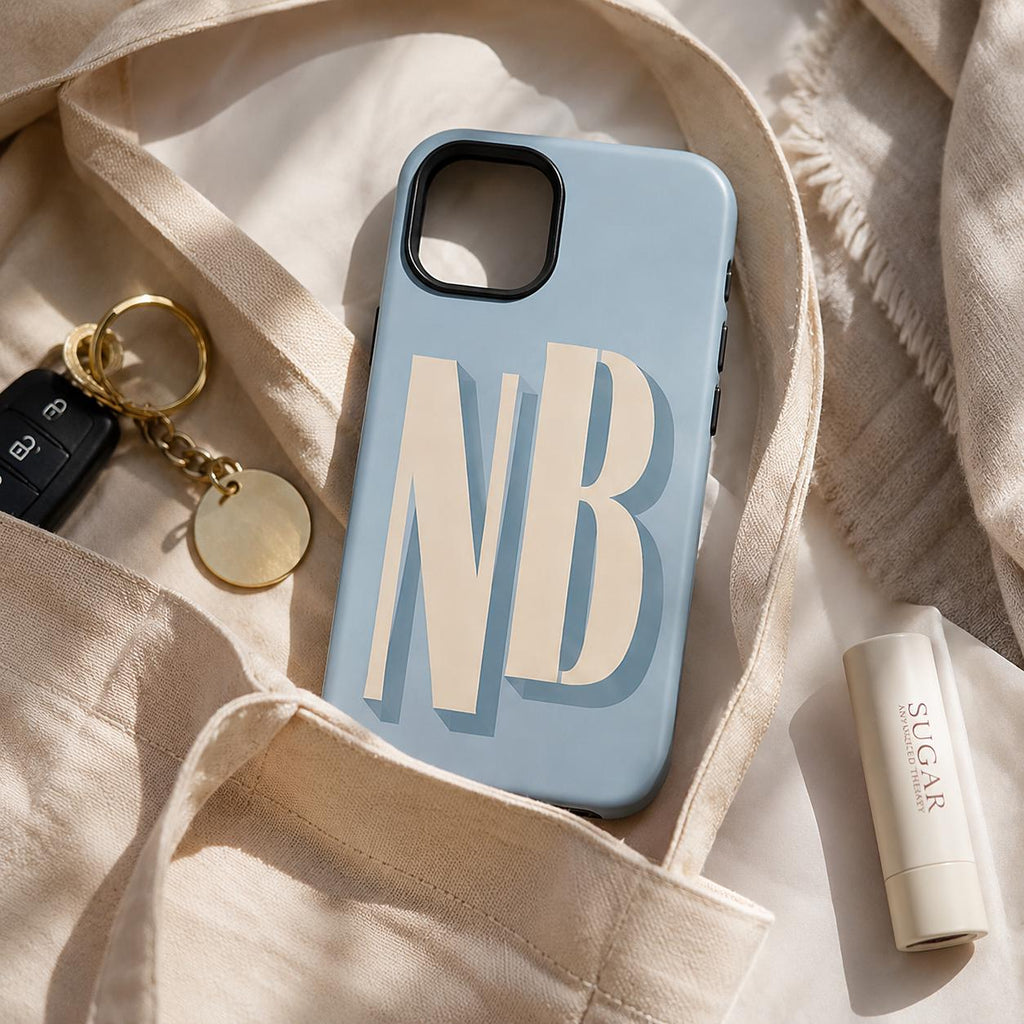 Custom Initial Phone Case, Personalized Monogram iPhone Case, Bold Letter Name Case Gift
