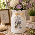 Personalized Home Ceramic Flower Vase, Custom Family Housewarming Gift, Lavender Floral Vase, New Home or - product image 1