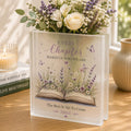 Personalized Book Vase, Custom Acrylic Flower Vase, Book Lover Gift, Graduation Gift for Her, Teacher - product image 1
