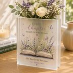 Personalized Book Vase, Custom Acrylic Flower Vase – main product view