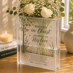 Christian Book Vase, Acrylic Flower Vase, Colossians 2:7 Gift – product photo 2