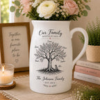 Personalized Family Tree Ceramic Pitcher Vase – main product view