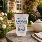 Personalized Frosted Cups, Backyard Social Club Party Cups, Custom Family Name Pool & Patio Cups, Summer Housewarming Gift