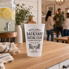 Personalized Frosted Cups, Backyard Social Club Party Cups, Custom Family Name Pool & Patio Cups, Summer Housewarming Gift