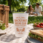 Personalized Frosted Cups, Backyard Social Club Party Cups, Custom Family Name Pool & Patio Cups, Summer Housewarming Gift