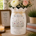 Personalized Couple Ceramic Flower Vase, Custom Names and Date Vase, Anniversary Gift, Wedding Keepsake - product image 1