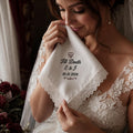 Til Death Embroidered Handkerchief, Halloween Wedding Hanky, Personalized Gothic Satin Lace Keepsake Gift