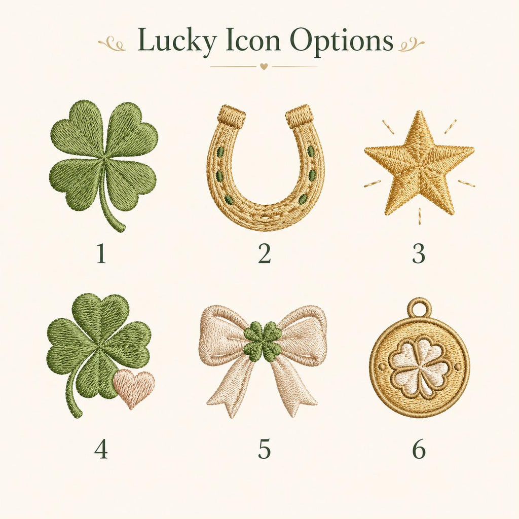 Lucky Charm Embroidered Handkerchief, Personalized Good Luck Hanky, Custom Clover Satin Keepsake Gift