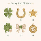 Lucky Charm Embroidered Handkerchief, Personalized Good Luck Hanky, Custom Clover Satin Keepsake Gift