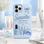Personalized Nail Tech Phone Case, Custom Name Tough, Nail Tech Gift