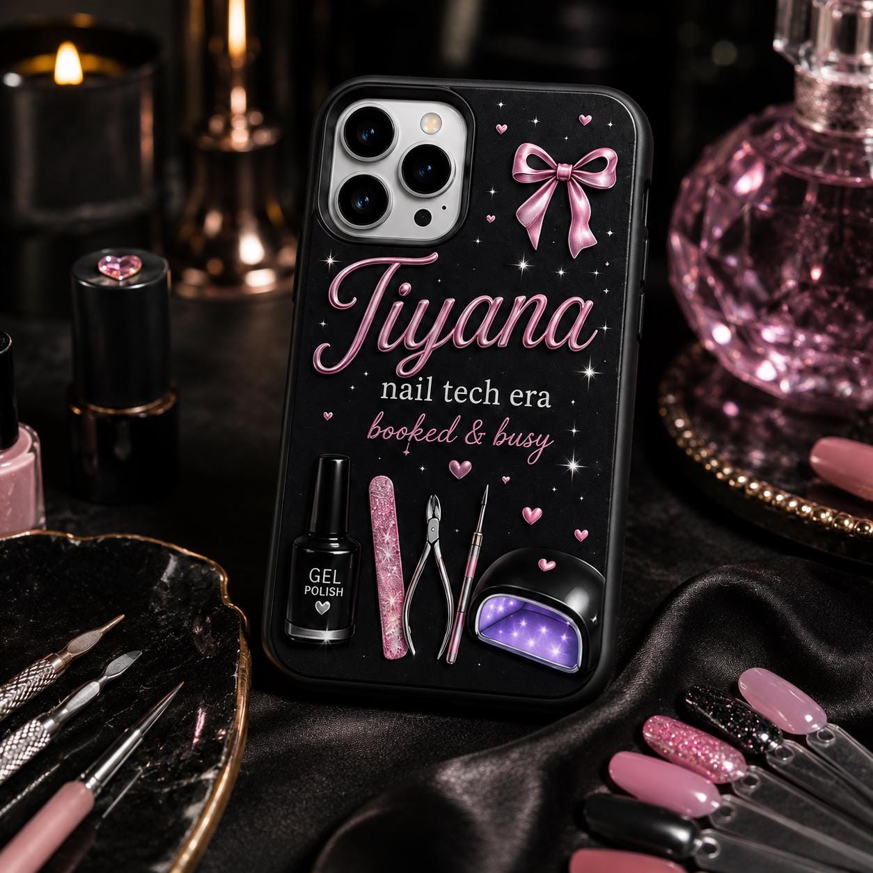 Personalized Nail Tech Phone Case, Custom Name Tough, Nail Tech Gift