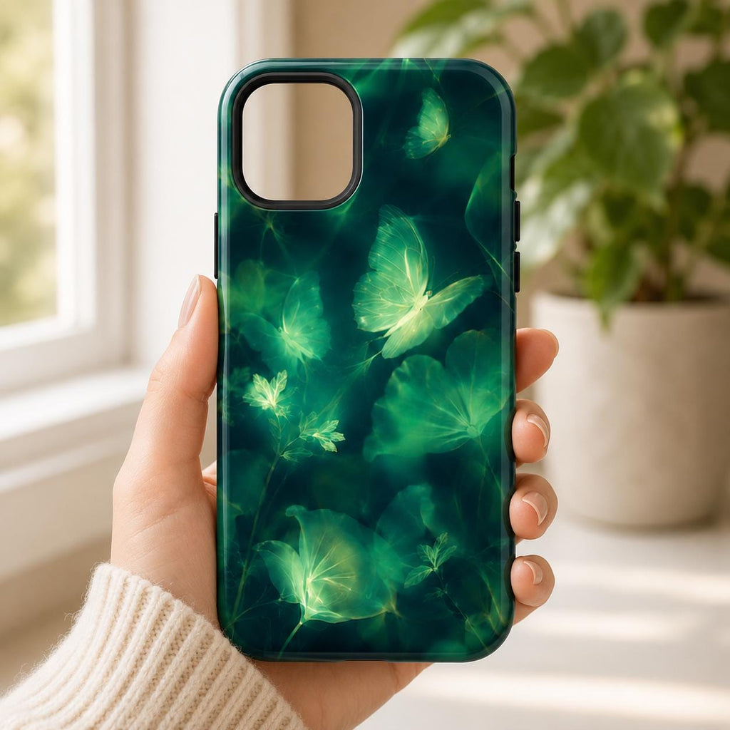 Ethereal Butterfly Phone Case, Green Botanical iPhone Case, Fairycore Nature Case Gift