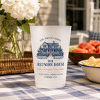 Personalized Coastal Reunion Frosted Cups, Custom Family Reunion Party Cups, Seaside Weekend Favors, Beach House Gathering Cups