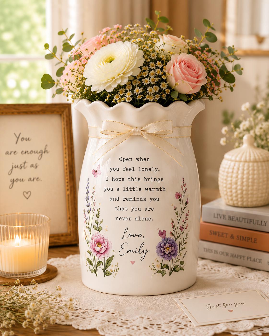 Personalized Open When Ceramic Flower Vase, Custom Encouragement Gift, Best Friend or Daughter Gift - product image 9