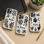 Custom Name Skull Rose iPhone Case, Rock N Roll Guitar Phone Protection