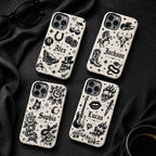 Custom Name Skull Rose iPhone Case, Rock N Roll Guitar Phone Protection