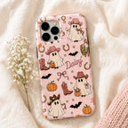 Custom Halloween Phone Case, Personalized Cowgirl Ghost iPhone Case, Cute Western Boo Gif