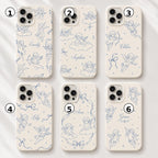 Custom Cherub Phone Case, Personalized Angel Toile iPhone Case, Blue Coquette Name Case Gift